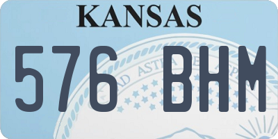 KS license plate 576BHM