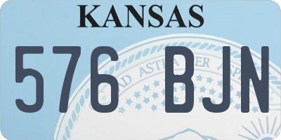 KS license plate 576BJN