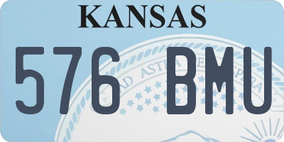 KS license plate 576BMU