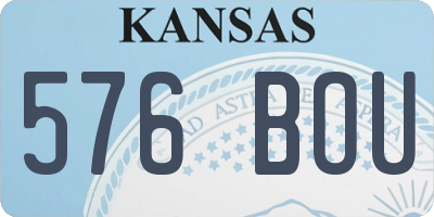 KS license plate 576BOU