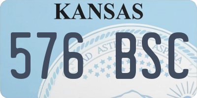 KS license plate 576BSC