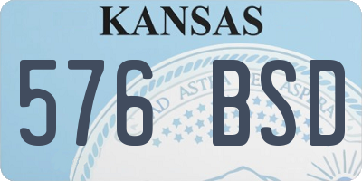 KS license plate 576BSD