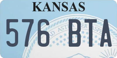 KS license plate 576BTA