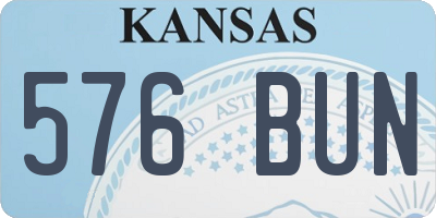 KS license plate 576BUN