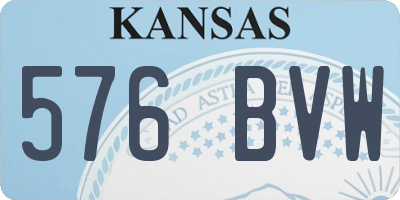 KS license plate 576BVW