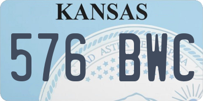 KS license plate 576BWC