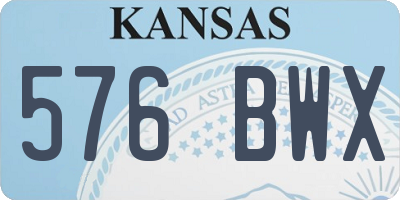 KS license plate 576BWX
