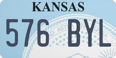 KS license plate 576BYL