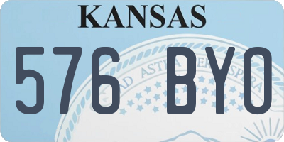 KS license plate 576BYO