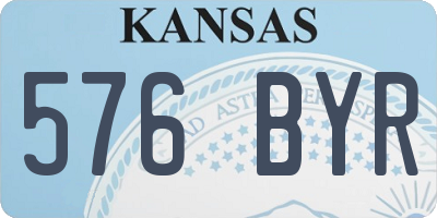 KS license plate 576BYR