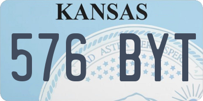 KS license plate 576BYT