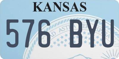 KS license plate 576BYU