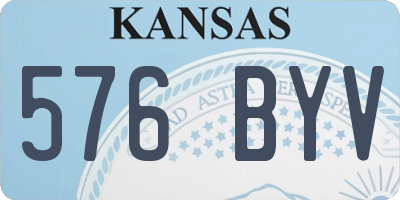 KS license plate 576BYV