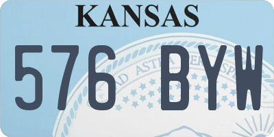 KS license plate 576BYW