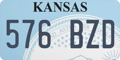 KS license plate 576BZD
