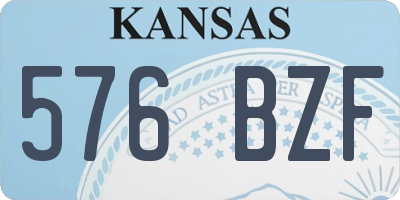 KS license plate 576BZF
