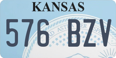 KS license plate 576BZV