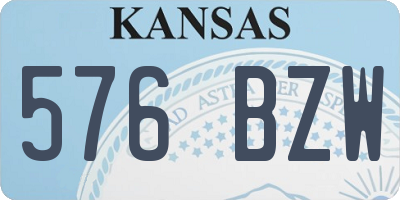 KS license plate 576BZW