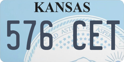 KS license plate 576CET