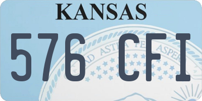 KS license plate 576CFI