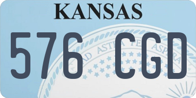 KS license plate 576CGD