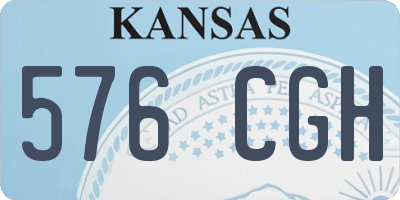 KS license plate 576CGH