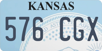 KS license plate 576CGX