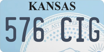 KS license plate 576CIG