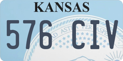 KS license plate 576CIV