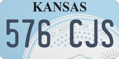KS license plate 576CJS