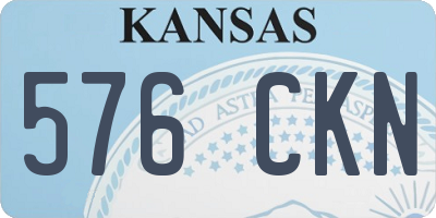 KS license plate 576CKN