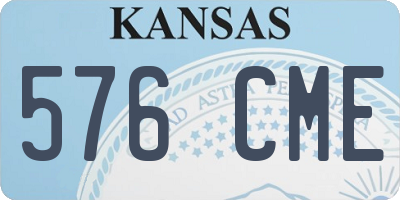 KS license plate 576CME