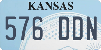 KS license plate 576DDN