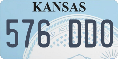 KS license plate 576DDO
