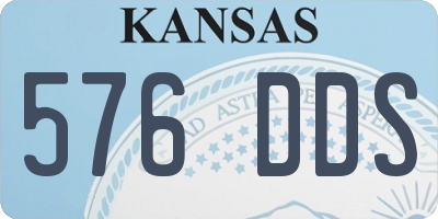 KS license plate 576DDS