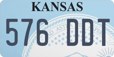 KS license plate 576DDT