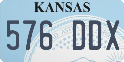 KS license plate 576DDX