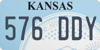 KS license plate 576DDY