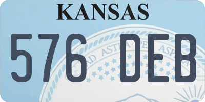 KS license plate 576DEB