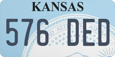 KS license plate 576DED