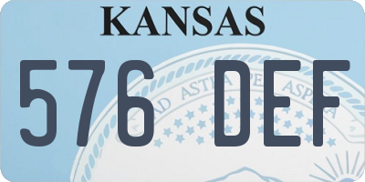 KS license plate 576DEF