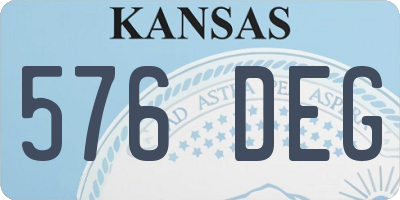 KS license plate 576DEG
