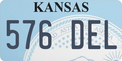 KS license plate 576DEL