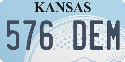 KS license plate 576DEM