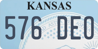 KS license plate 576DEO