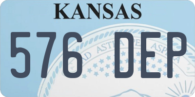 KS license plate 576DEP