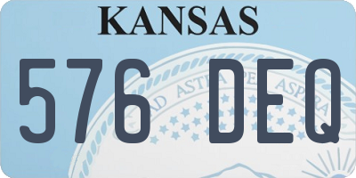 KS license plate 576DEQ
