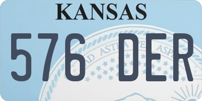 KS license plate 576DER