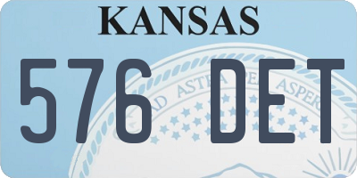 KS license plate 576DET
