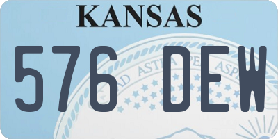 KS license plate 576DEW